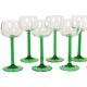Set of 12 Vintage Luminarc Alsace Wine Glasses Thick Green Stems