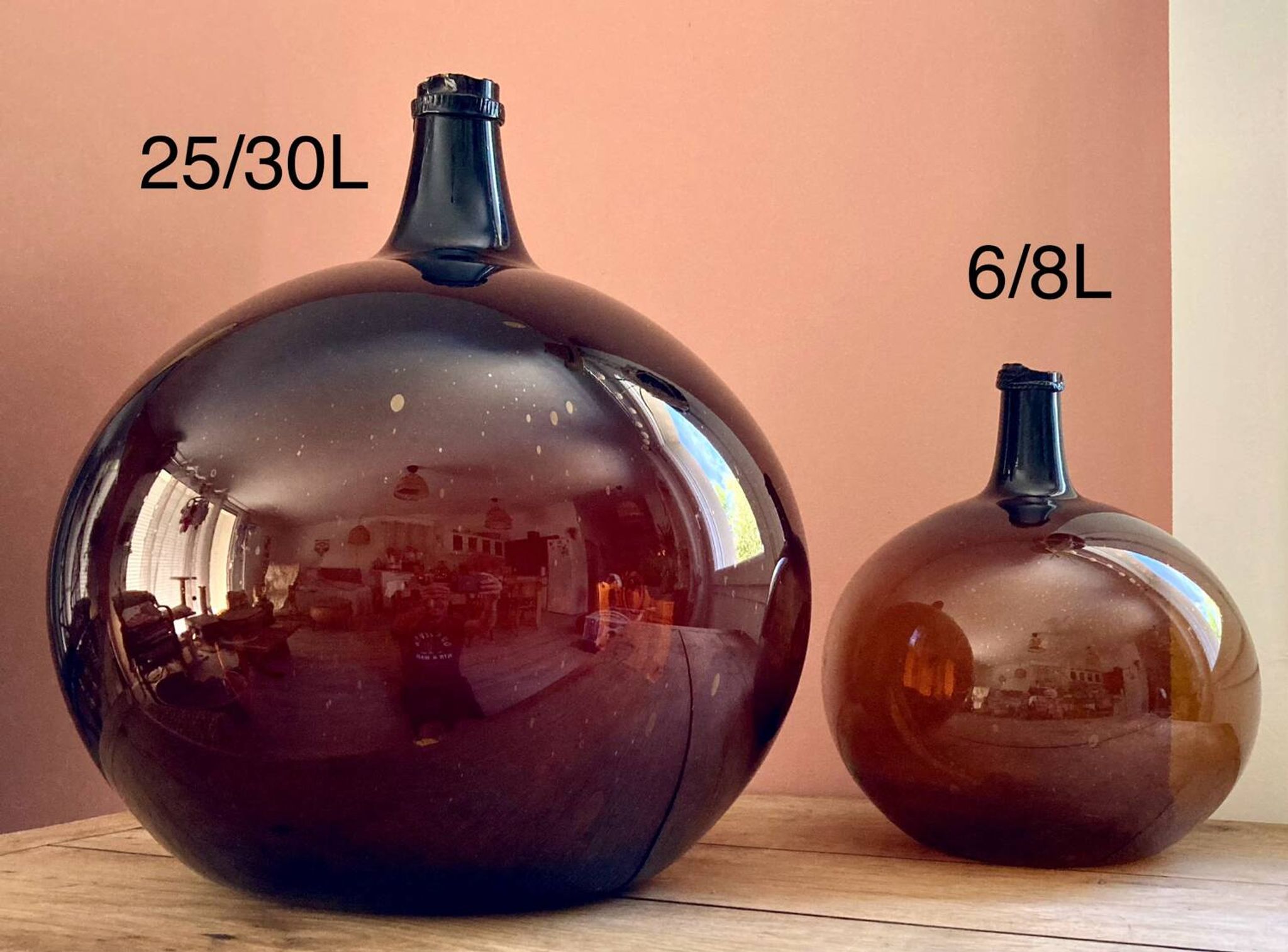 Dame-jeanne ancienne ambrée 25-30L