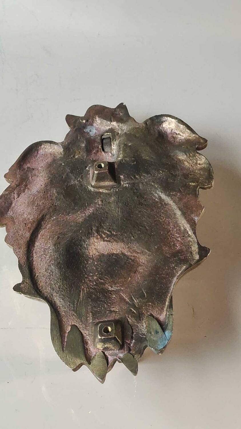 French masonic door knocker/knocker of the templars, in cast bronze. knight medallion, hand with hammer