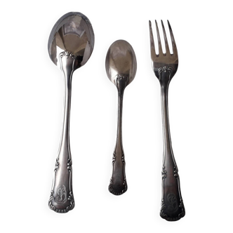 Silver metal cutlery