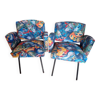 Paire de petits fauteuils 1960