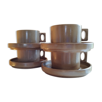 Set de 4 tasses en grès