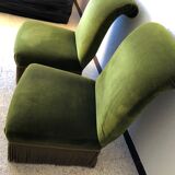 Pair of vintage green velvet heaters