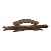 Sculpture crocodile Awalé in wood - African art craftsmanship (74 cm)