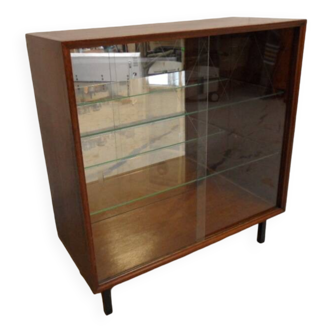 Vintage display cabinet with sliding doors 1950's