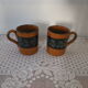2 glazed terracotta mugs