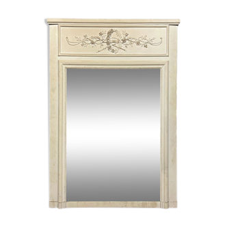 Louis XVI style trumeau mirror in lacquered wood around 1850  112x163cm