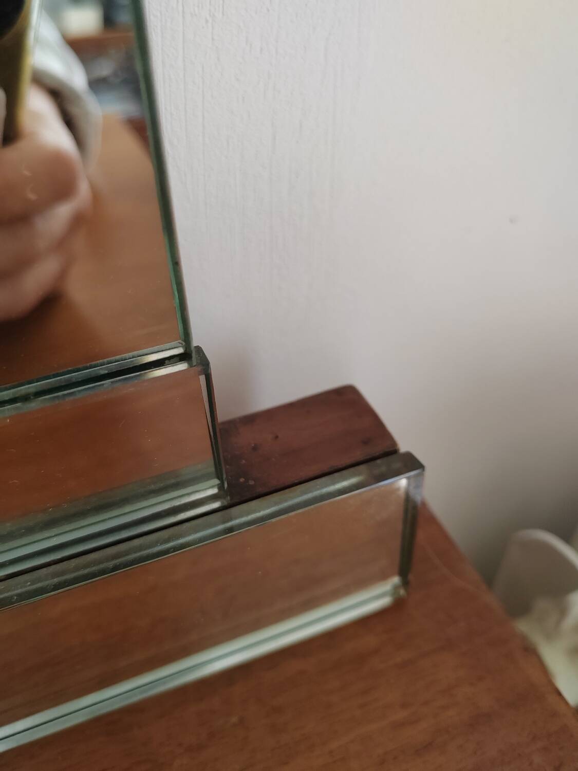 Antique beveled glass mirror