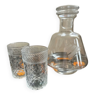 Vintage glass and carafe service