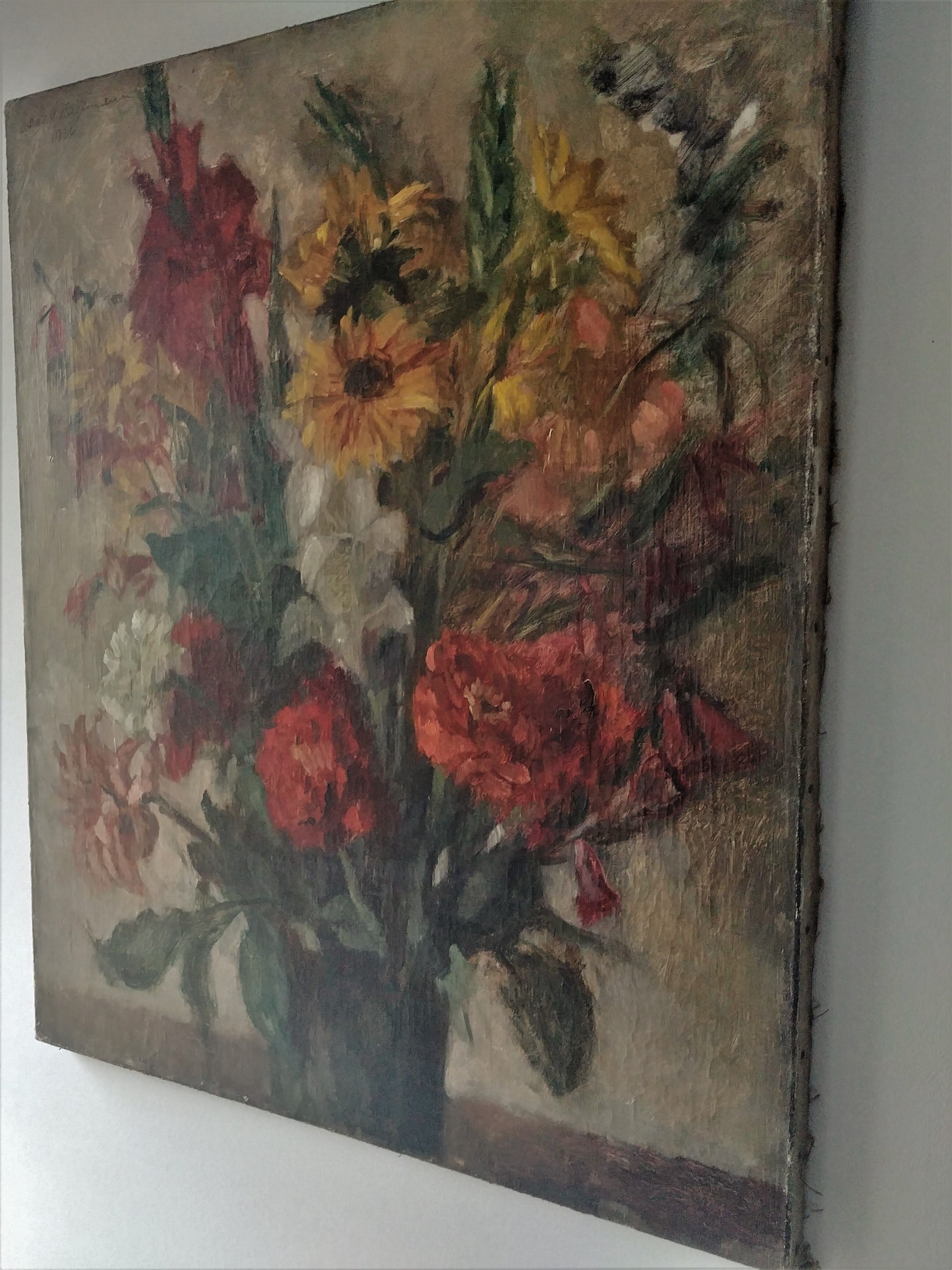 Old painting bouquet of flowers