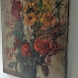 Old painting bouquet of flowers