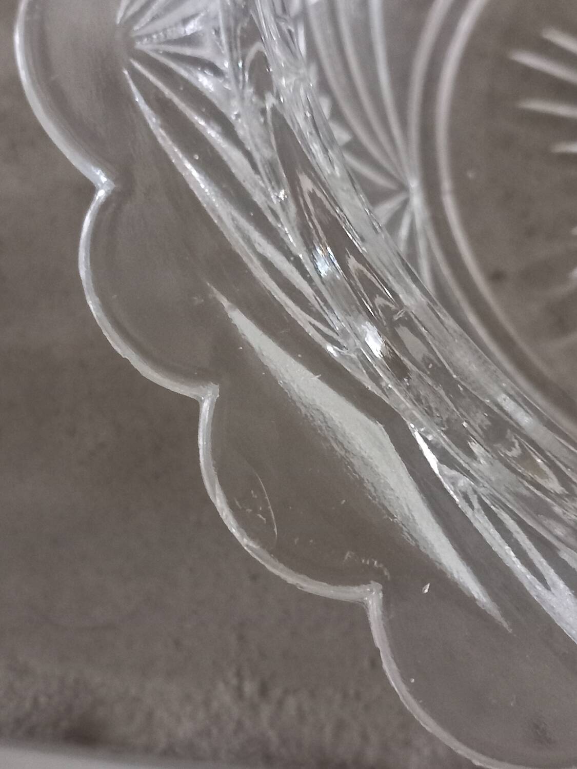 Old sugar bowl/bonbonniere in chiseled glass