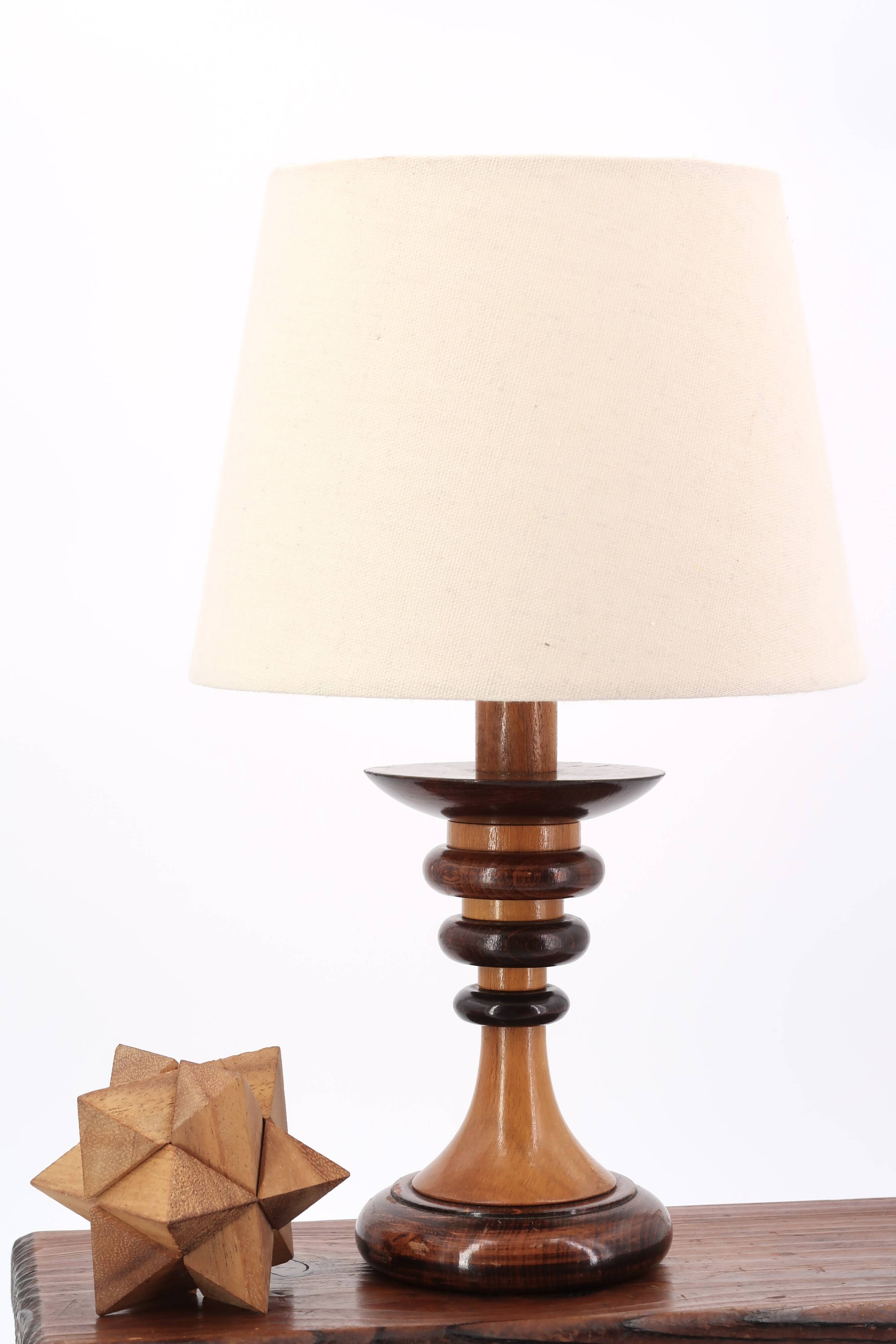 Totem wooden lamp, 70s