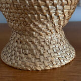 Rattan vase with handles