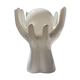 White ceramic hand lamp opaline ball 70s
