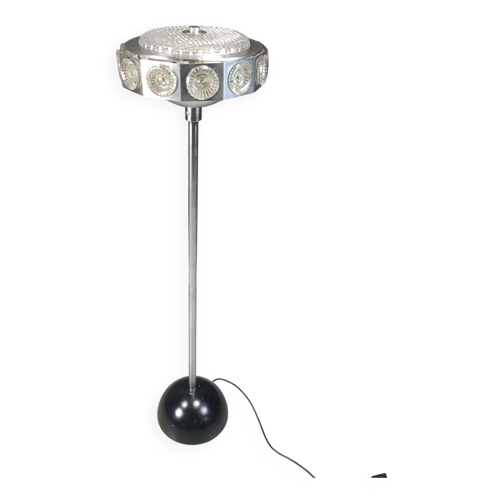 Vintage spacec age ufo floor lamp, 1970s