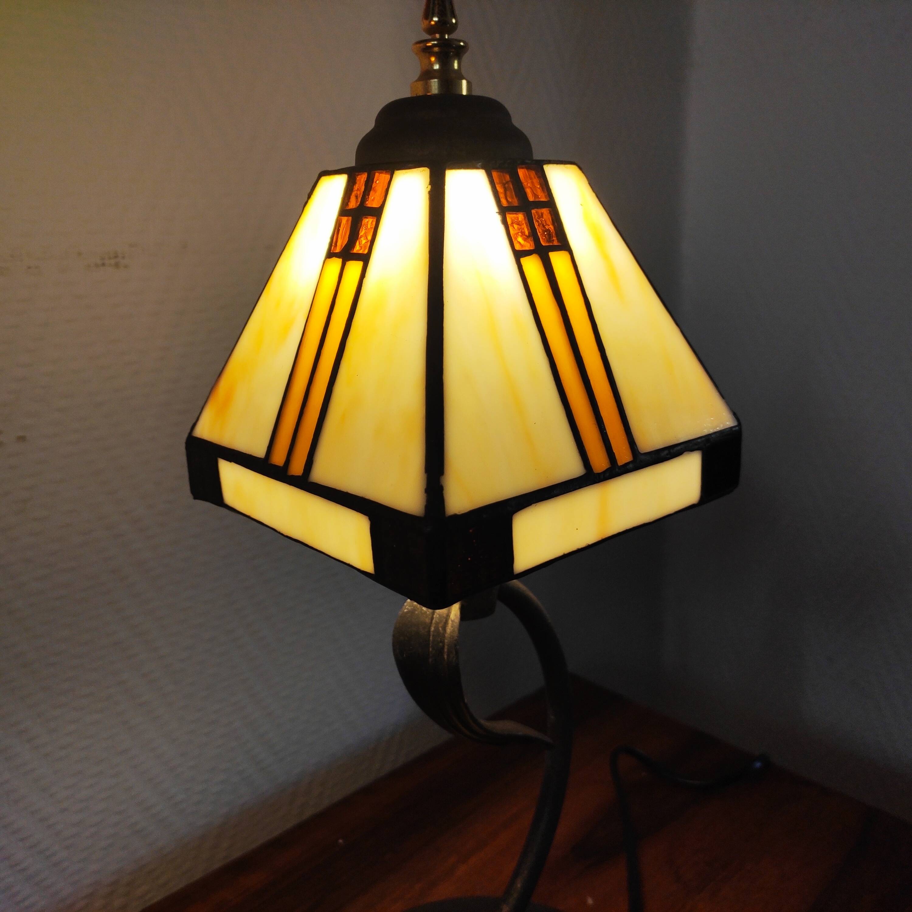 Paire de lampes vintage métal et verre