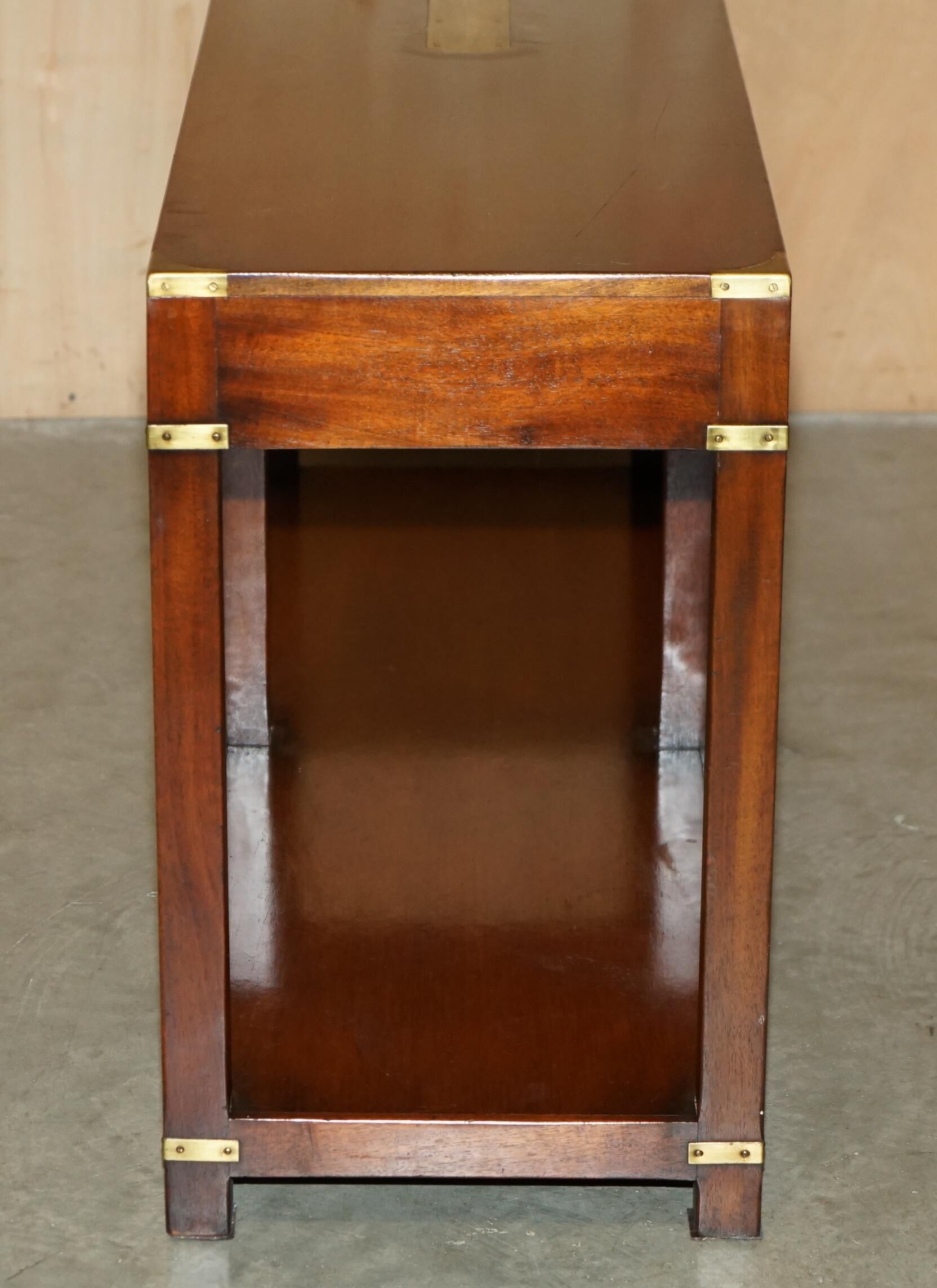 Kennedy Harrods military campaign console with two drawers