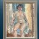 Huile sur toile originale – “Dame assise” par Sven Strömberg – Signée – Vintage et encadrée