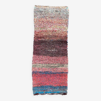 Moroccan Berber rug gradient color, 90x235 cm