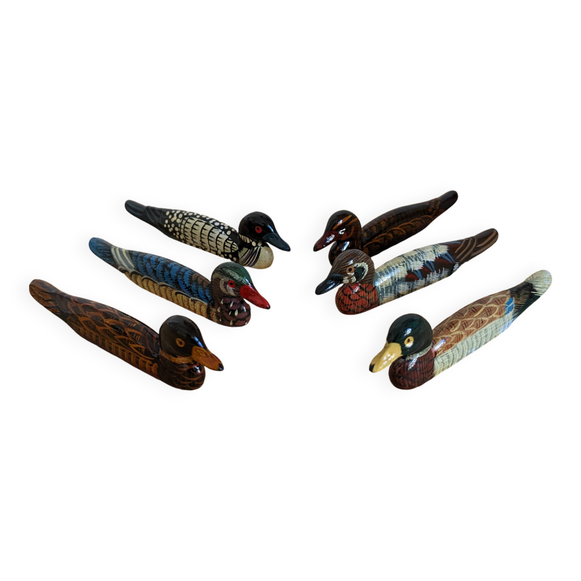 Lacquered wooden duck knife holders