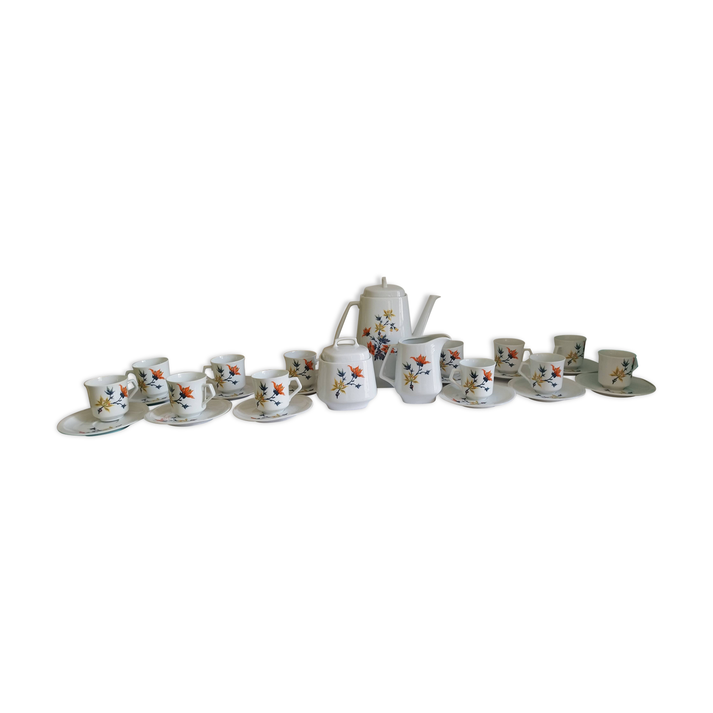 French floral porcelain coffee service
