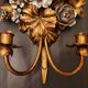 Hand-forged gilded silver-plated candle wall lamps by S. Salvadori