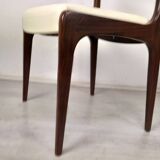 6 white leather Scandinavian chairs