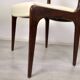 6 white leather Scandinavian chairs