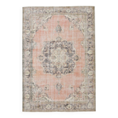 Soft Pink Handmade Vintage Persian Rug, 219x314Cm