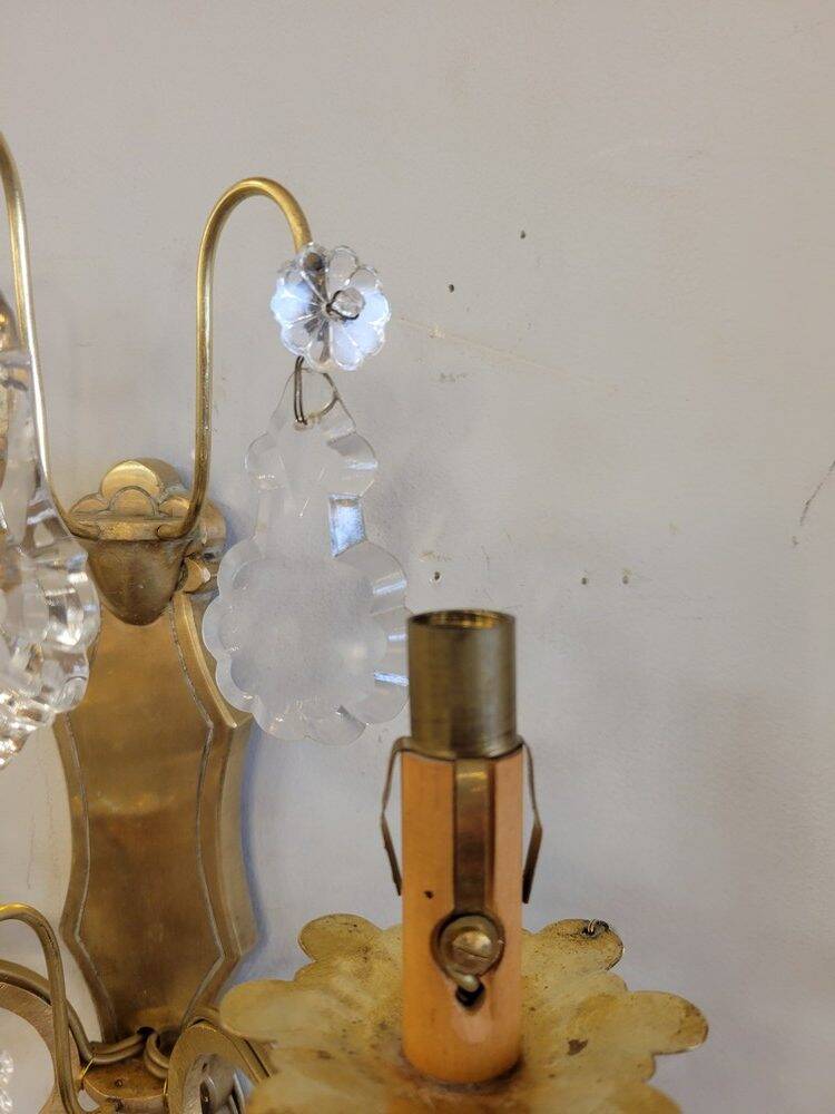 Pair of wall lights with pendants