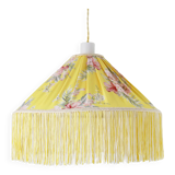 Vintage flared pendant light printed with fringes