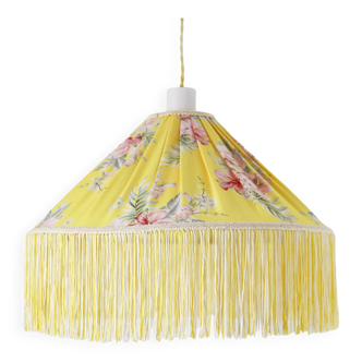 Vintage flared pendant light printed with fringes