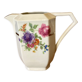 Pot à lait motifs pivoines rectangle Limoges S.B.V. et Cie