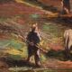 Bucolic landscape painting signed 50's