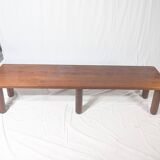 Italian Japandi walnut and ebony Bench, 60s