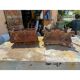 2 cast iron planters from 1900 from Charleville-Mézières, rockery style