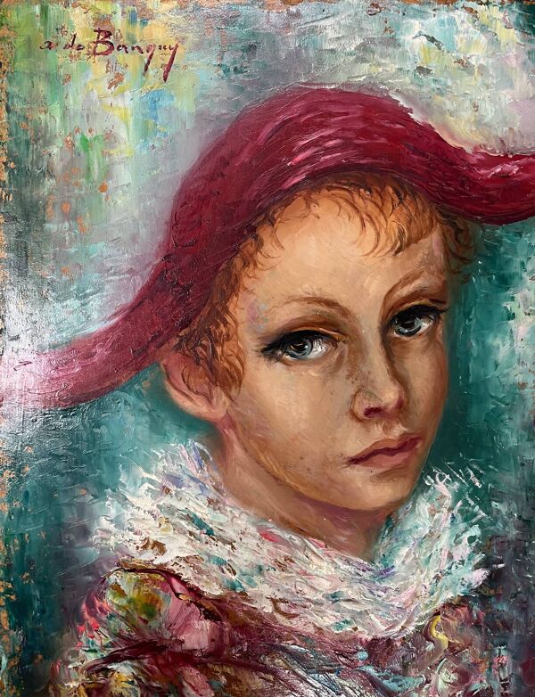 Tableau HSP Anna de Banguy ''Arlequin au Chapeau Rouge'' 1953