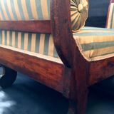 Walnut recamier bench Napoleon III daybed mid-nineteenth century