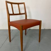 Mid-Century Danish Teak and Leather Dining Chairs by Johannes Andersen for Uldum Møbelfabrik, 1950s, Set of 4