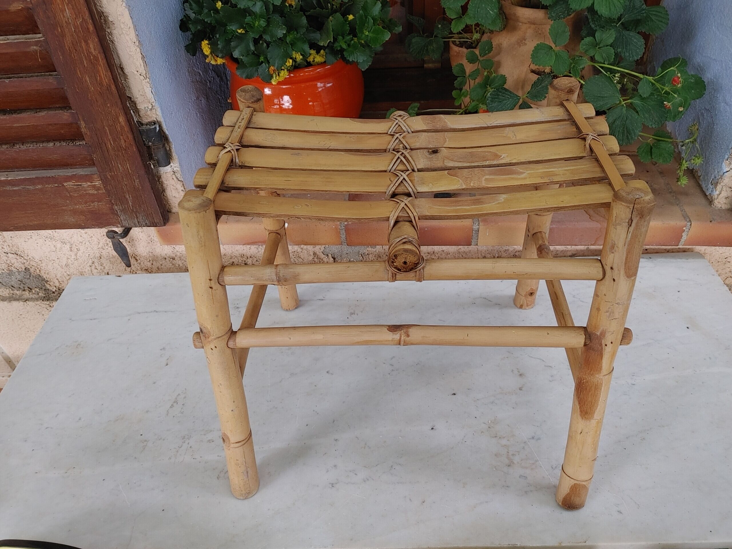 Vintage bamboo bench from the 60/70