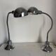 Paire lampes vintage 1940 de bureau jumo 210 chromée design - 50 cm