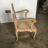 Chair or throne in Chinese lacquer wood from Vietnam, vintage, signed painting