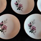 Series of eight flat plates gien model Chenonceaux