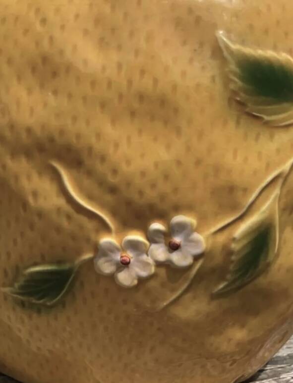 Ceramic lemon slip candy jar