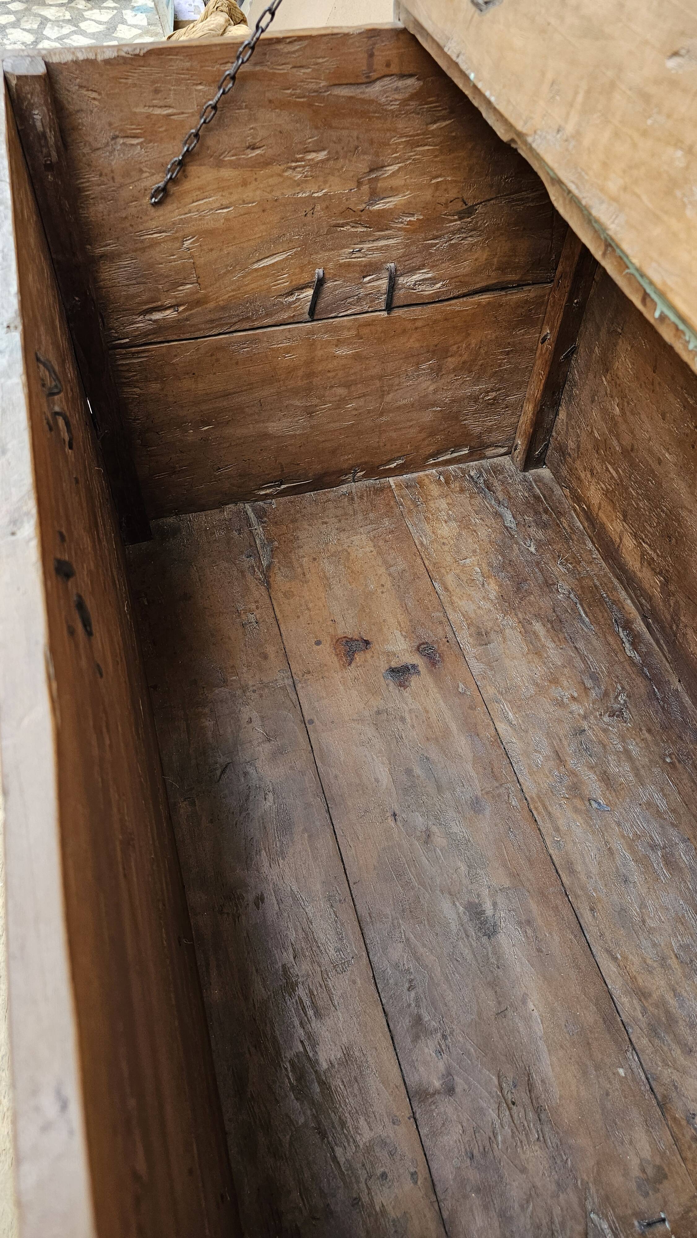 Antique Burmese teak dowry chest
