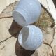 Pair of lamp in pale pink glass of clichy