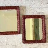Pair of VINTAGE Rattan MIRRORS