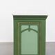 Unique antique green counter / sideboard / side table from the late 19th / early 20th century with a marble top