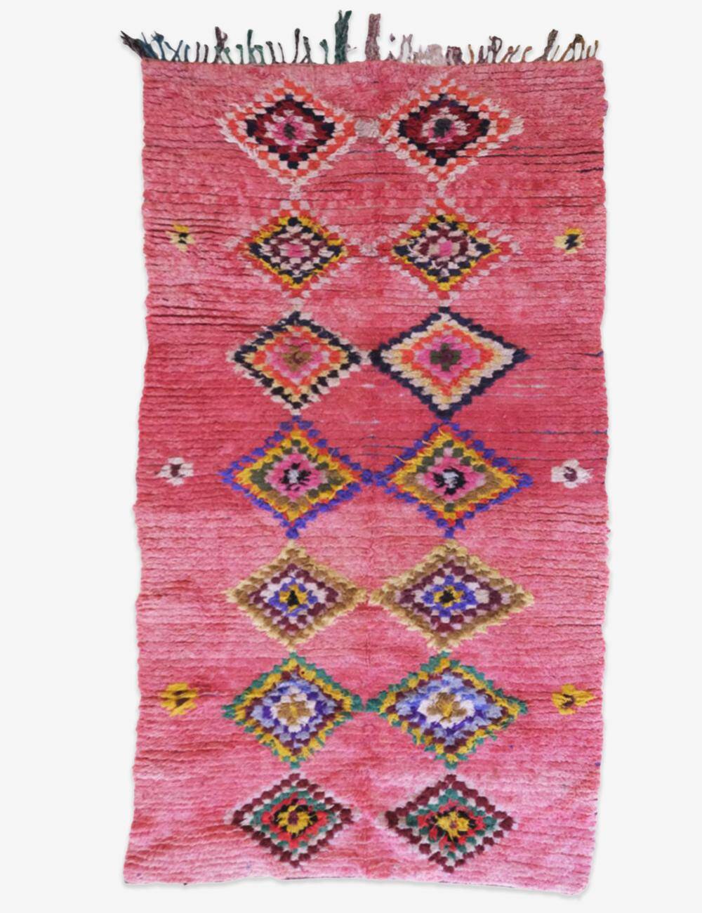 Vintage Rose Berber Rug - 243 x 130 cm